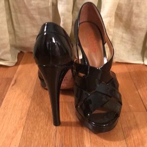 Black Patent Michael Kors Strappy Pumps