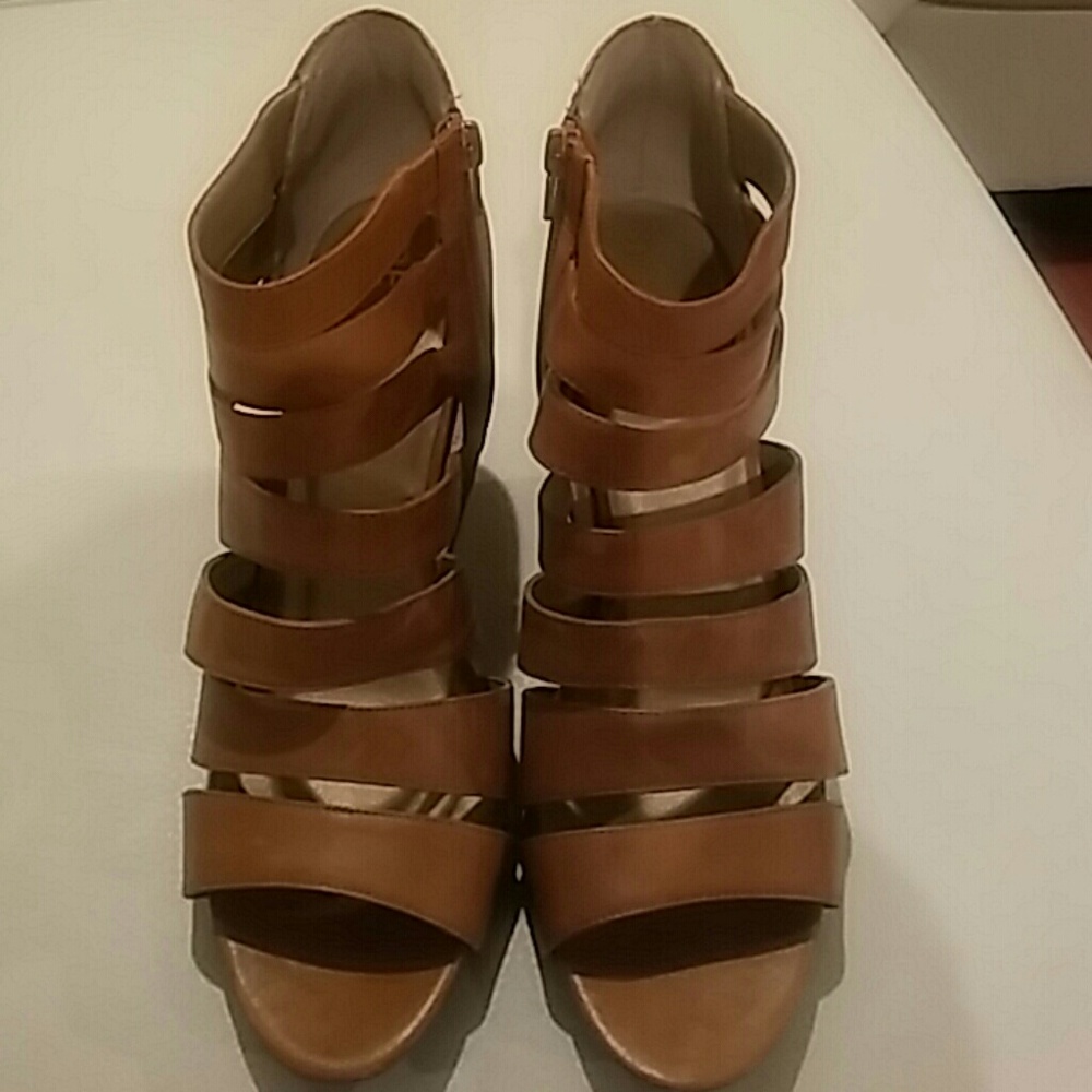 Me too strappy high heel leather shoe