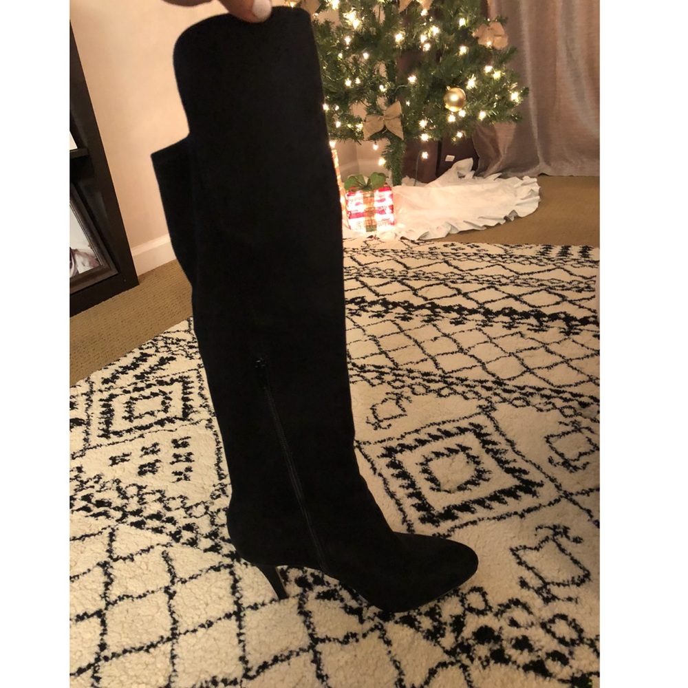 Knee High Black Suede Boots