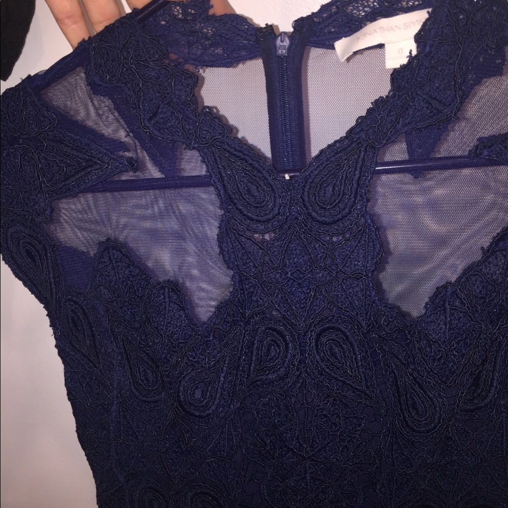 JS dress navy blue great condition with lace