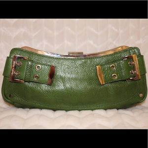 Charles David Avocado Leather Clutch