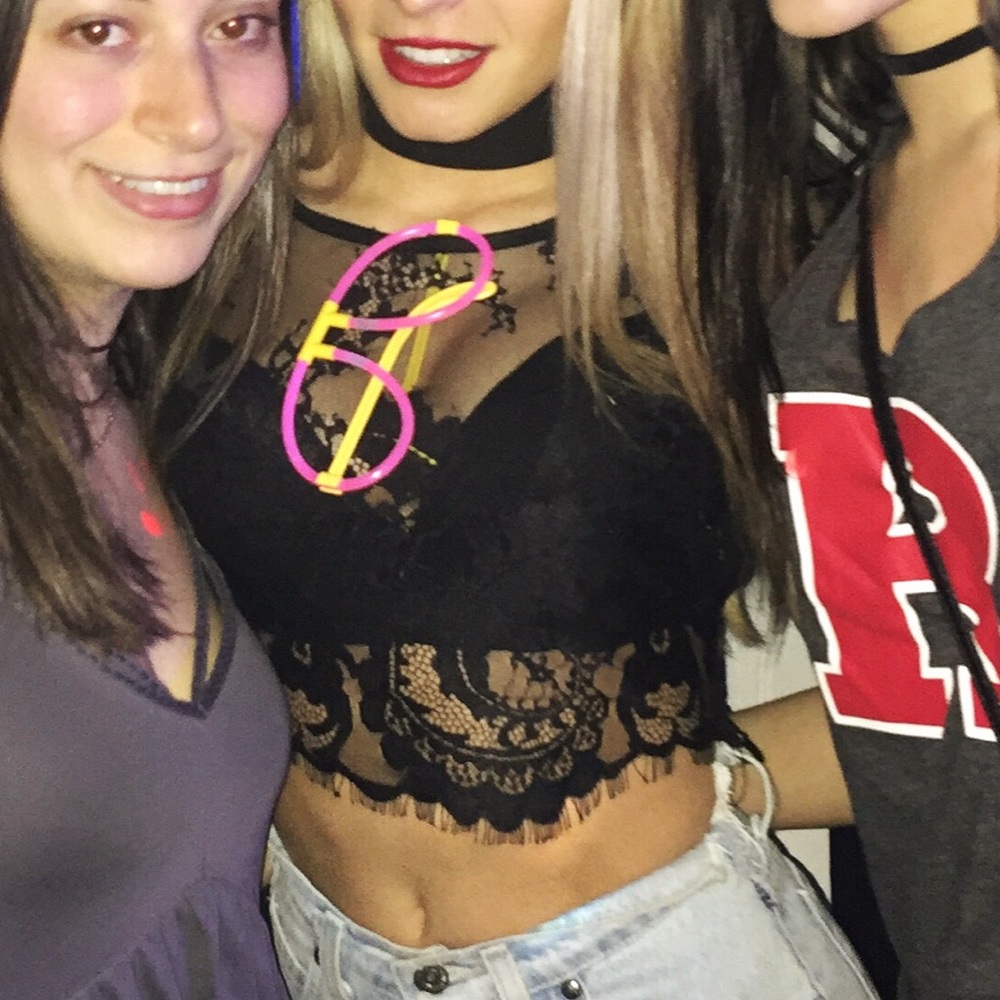 LF lace crop top