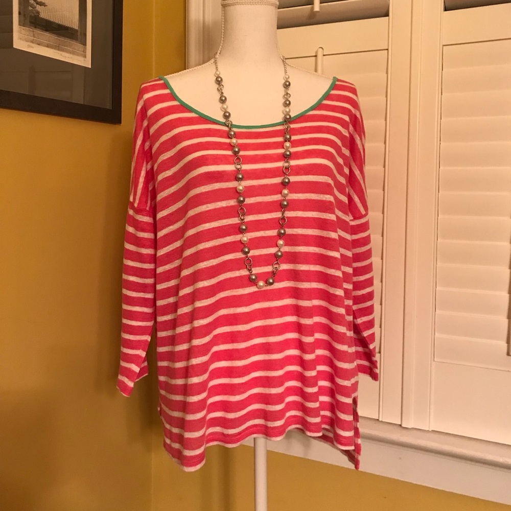 Talbots oversized linen top size L