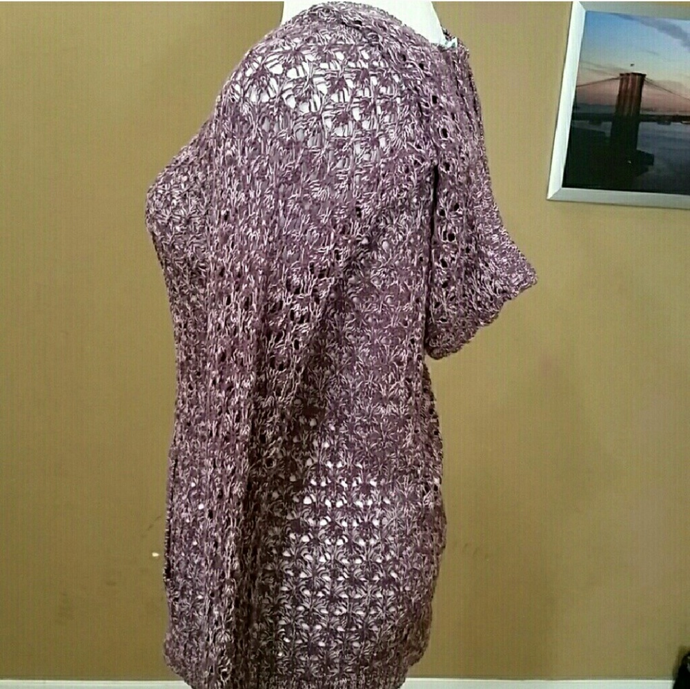 Maurice's Purple Crochet Hoodie Sweater