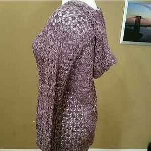 Maurice's Purple Crochet Hoodie Sweater