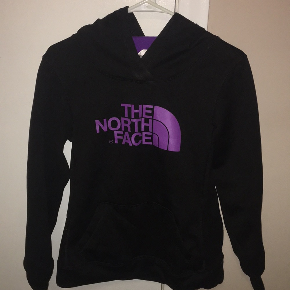 Black and purple north face hoodie
