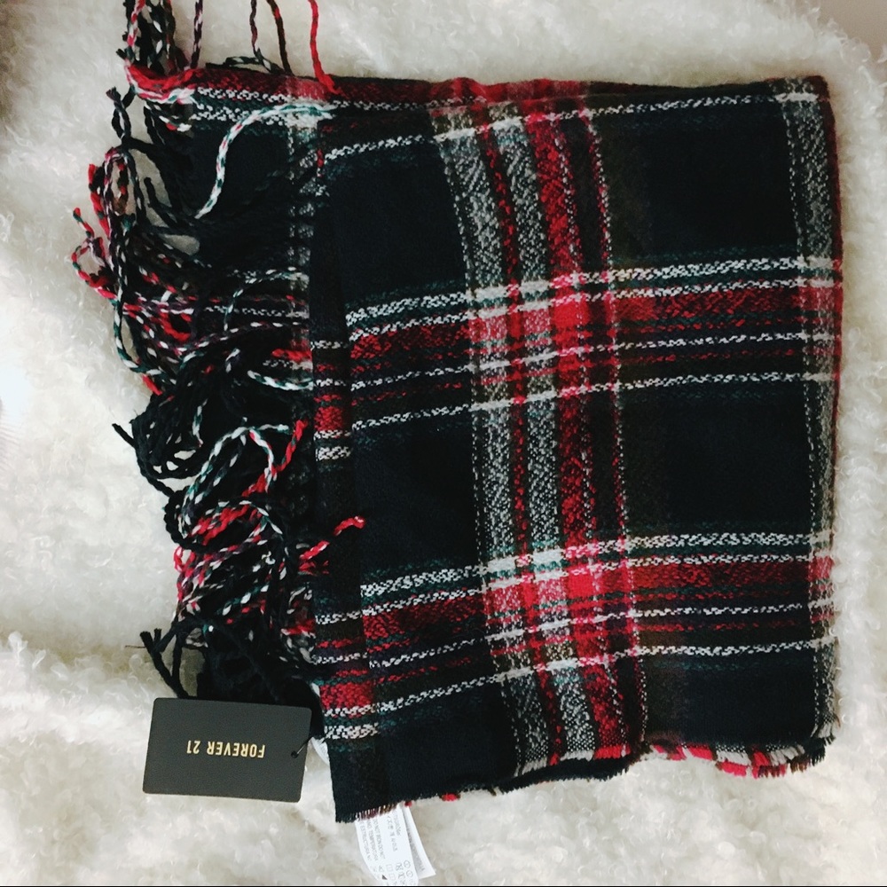 Red black Plaid Scarfs