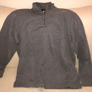 Grey half zip polo sweater