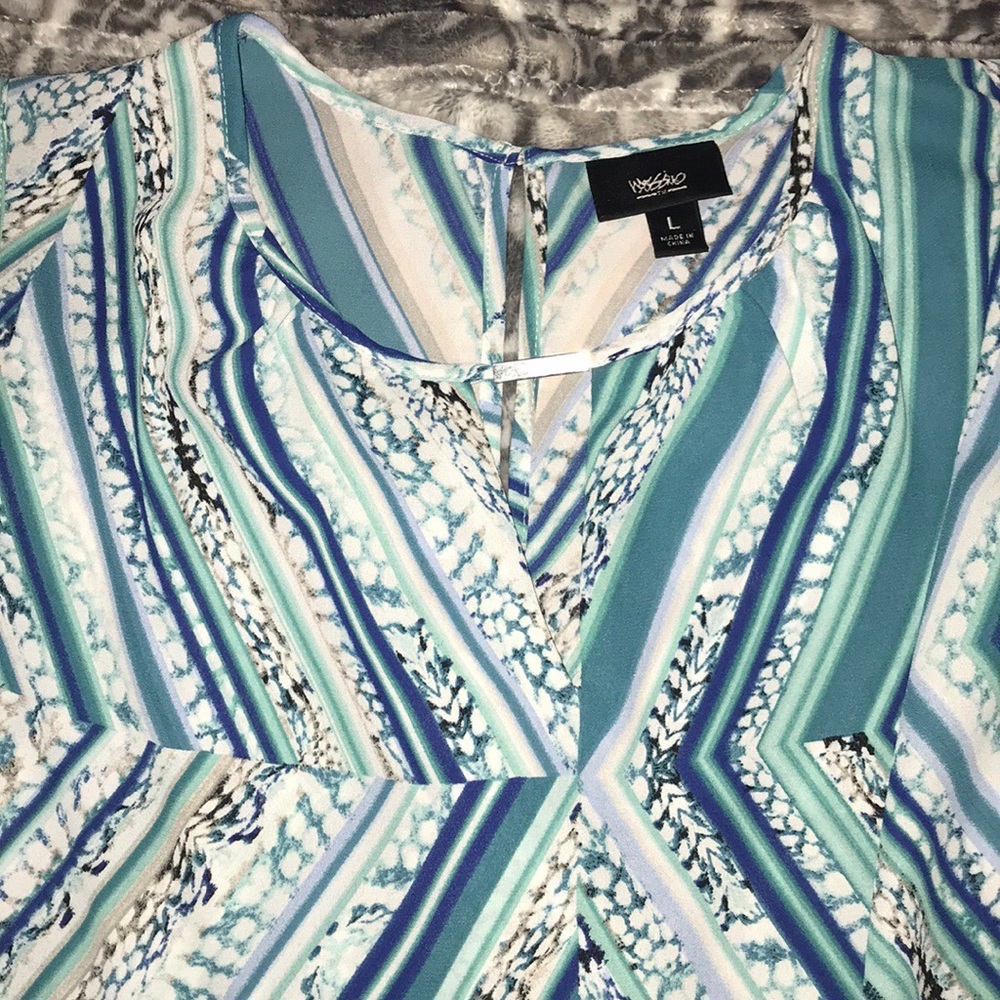 Blue multi colored tank top.