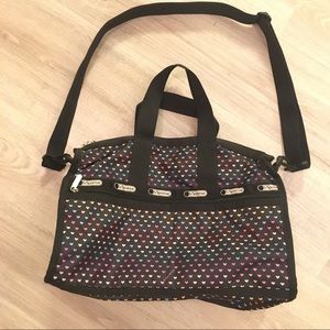 Le Sportsac heart rainbow print gym bag