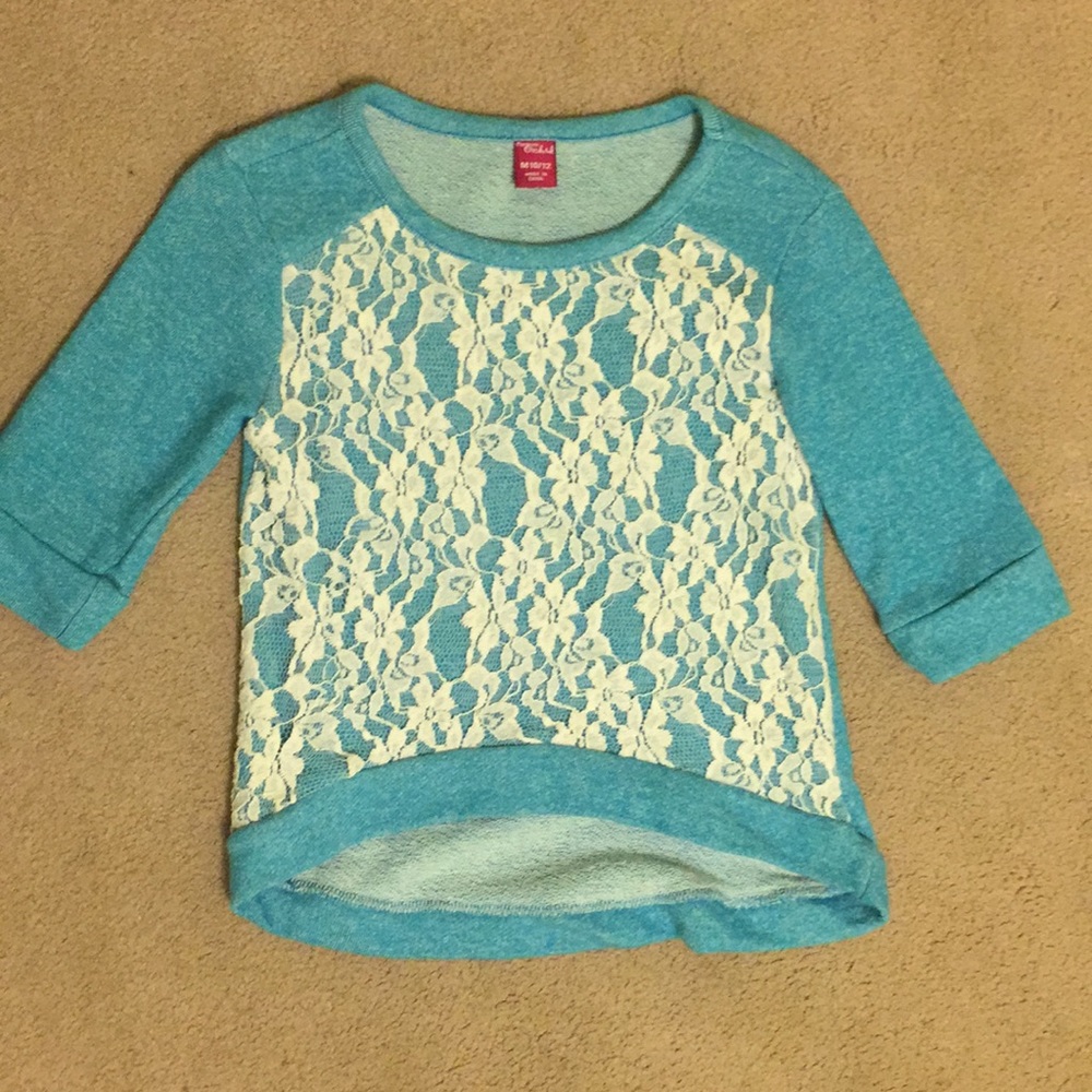 Blue floral kids sweater top
