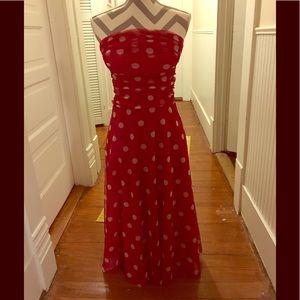 Beautiful, worn once, red and white polka dress