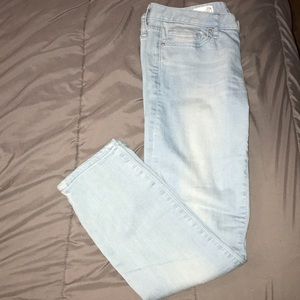 A pair of light blue denim jeans from The Gap