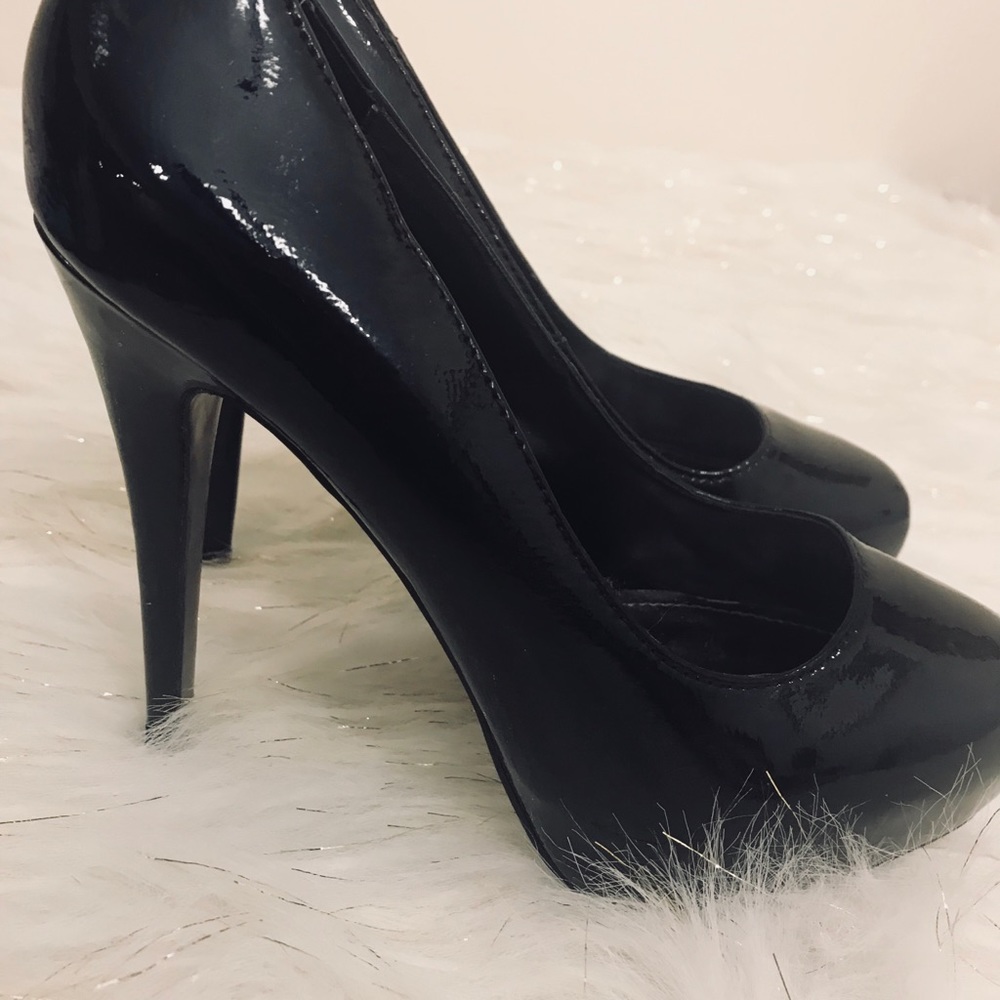 Steve Madden RUSHHH blk patent leather platform 7