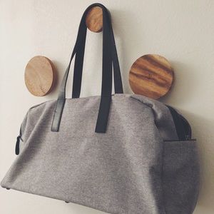 Everlane Weekender in Reverse Denim+Black Leather