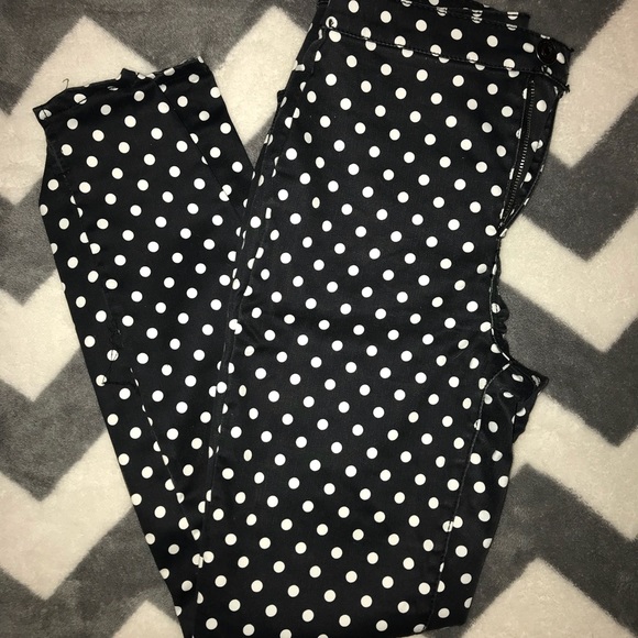 Navy polka dot skinny jeans - Picture 1 of 3