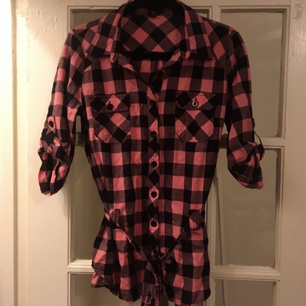 Checkered 3/4 Button Down