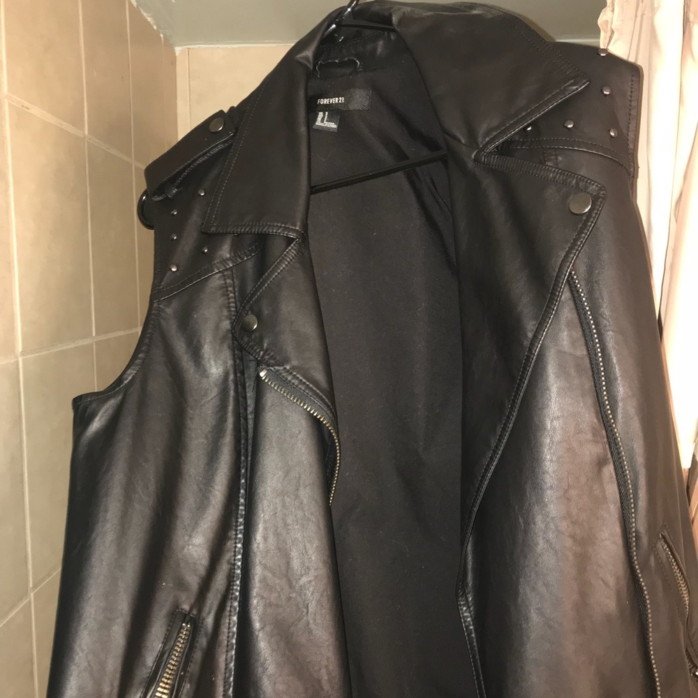 Black pleather vest