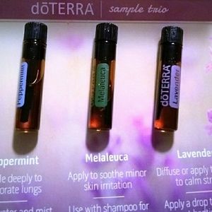 Doterra sample's trio, lavender, melaleuca, pepper