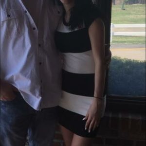 Black and white stripped dress