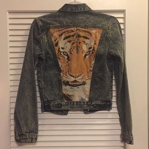 Somedays Lovin Jean Jacket with Tiger Patch Back