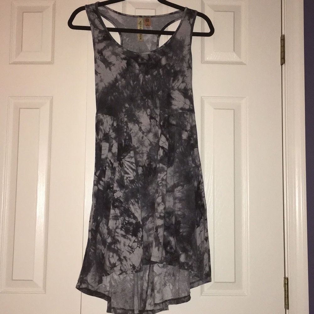 black and grey tie dye dress