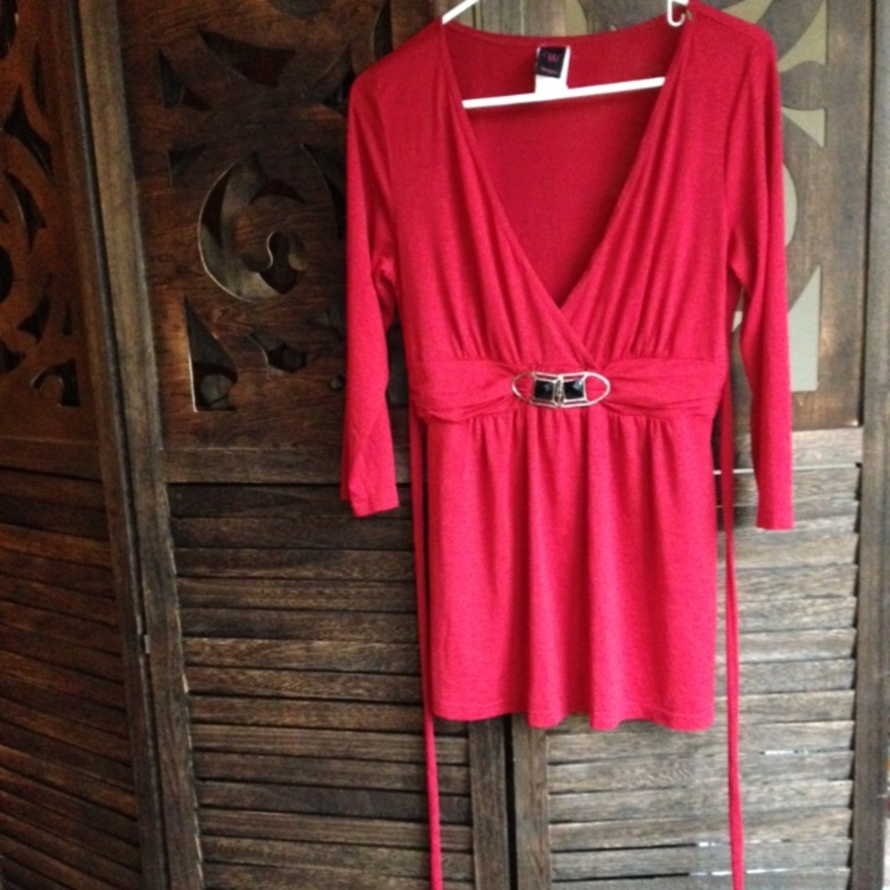 ❤ Casual Red Tunic Top