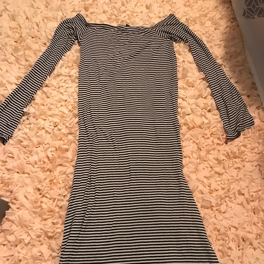 Long bell sleeved off the shoulder dress