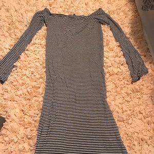 Long bell sleeved off the shoulder dress