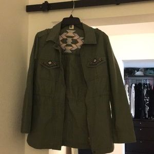 Green khaki light blazer/ jacket wild pearl xxs