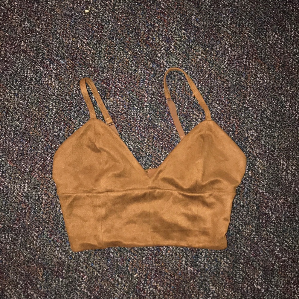Suede crop top