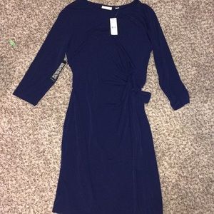 Business casual navy tie dress