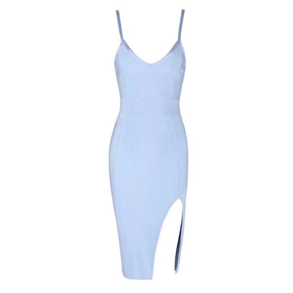 Light blue bandage mini dress