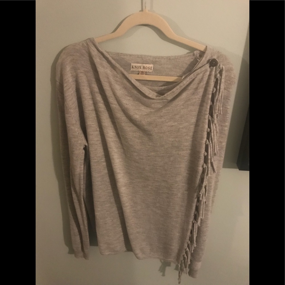 Grey fringe sweater