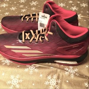 Red black gold men’s Adidas Crazylights Boost 16