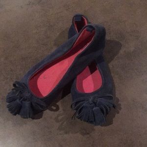 Suede little girls flats