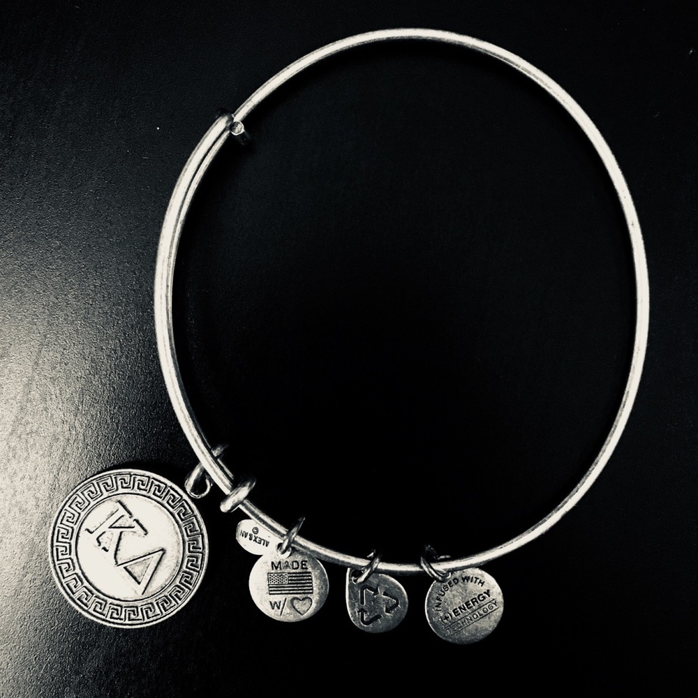 Alex & Ani Kappa Delta Silver Charm Bangle
