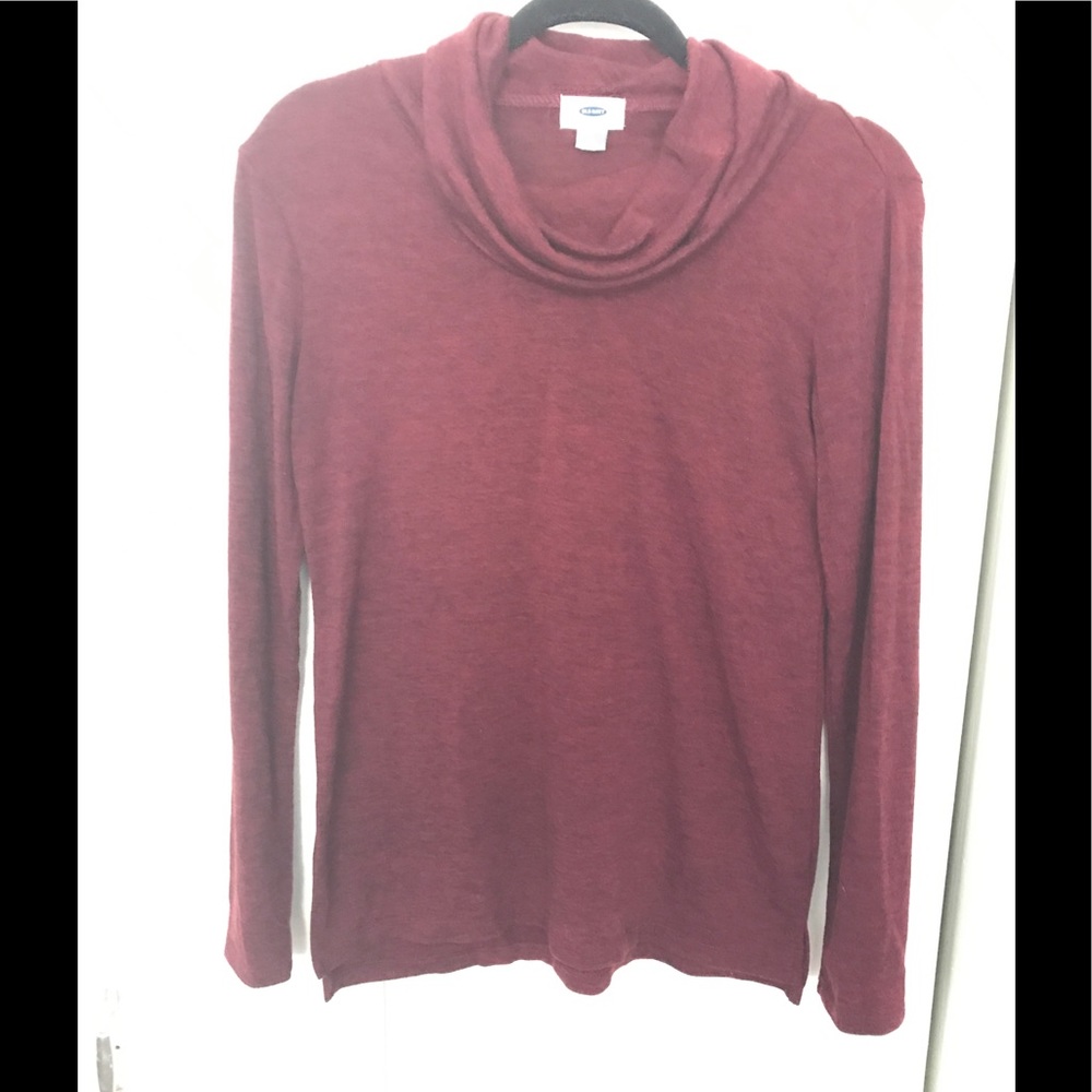 Old Navy Maroon Cowl Neck Ling Sleeve Shirt