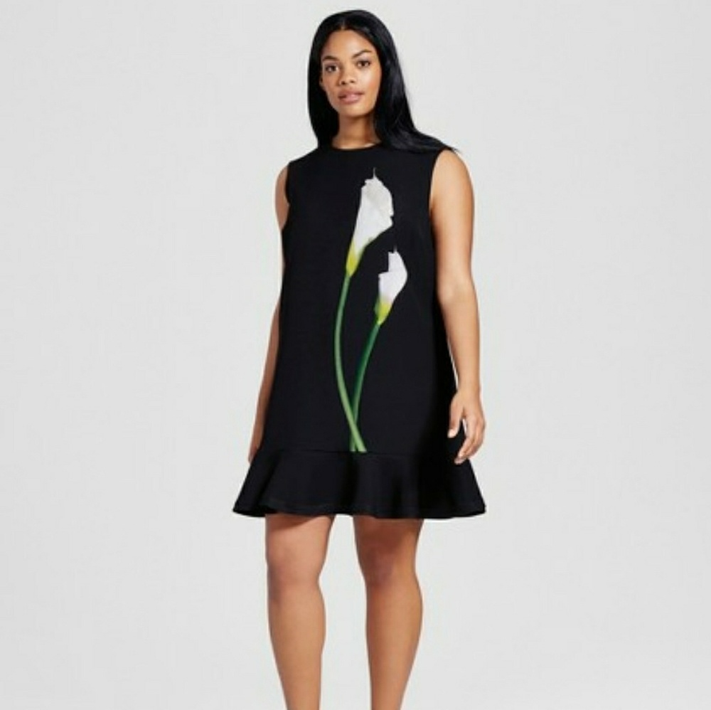 Calla Lily Ruffle Hem Dress