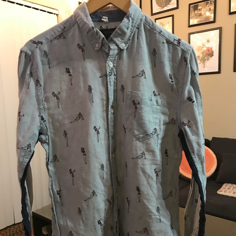 Sailor Jerry Pin Up Print Button Up! - image 2