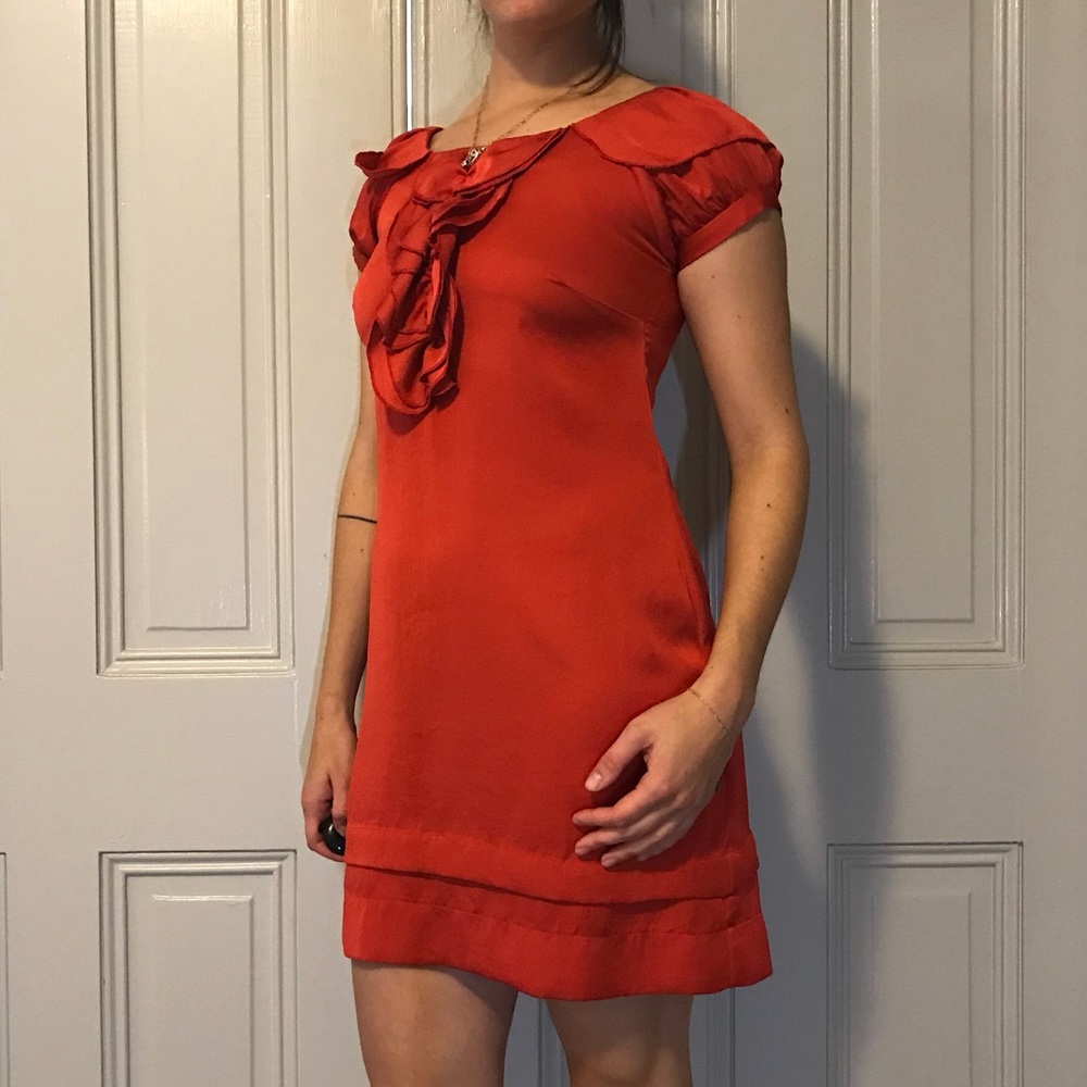 Red short dress