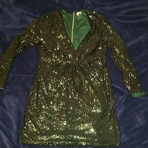 Dark green sequin dress