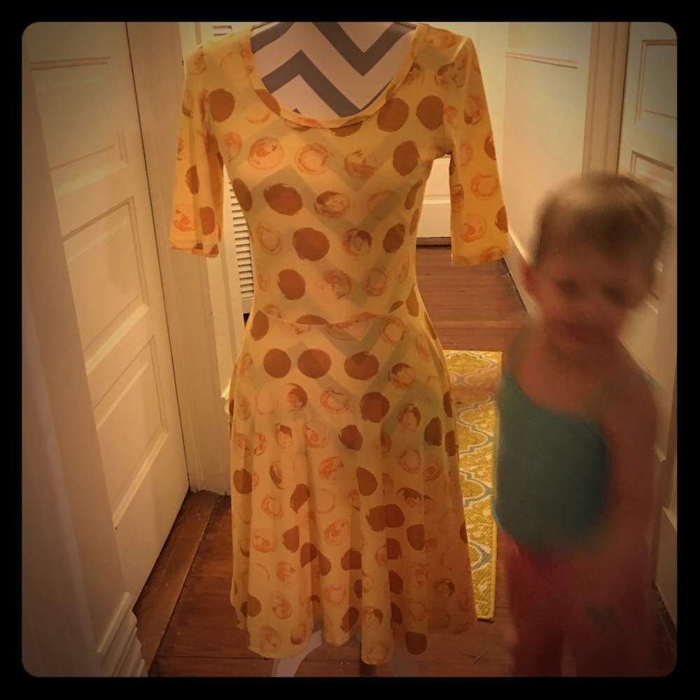 Yellow small lularoe Nicole dress