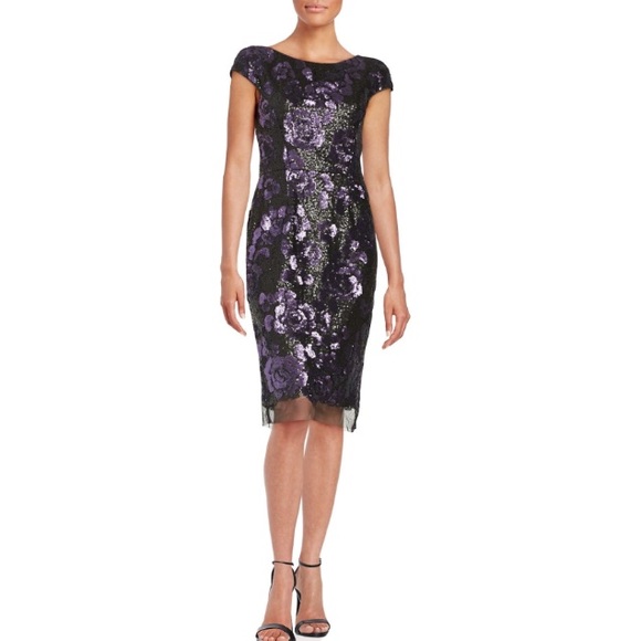 purple and black sequin dress