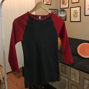 American Apparel baseball tee!