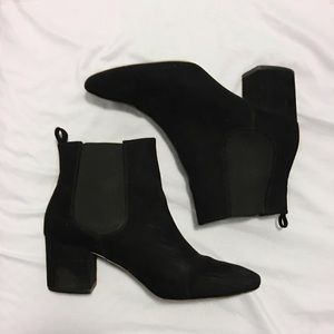 Express Black Suede Ankle Booties