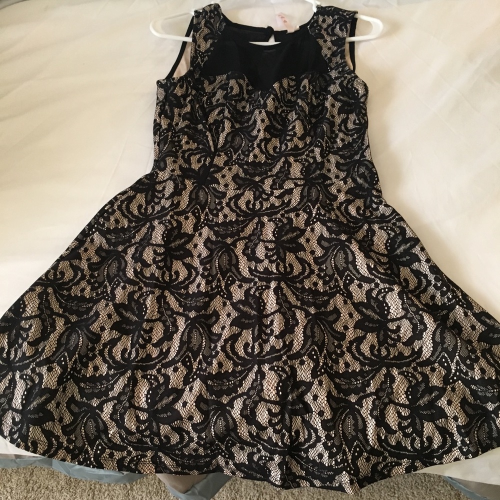 Cream and black Lace dress