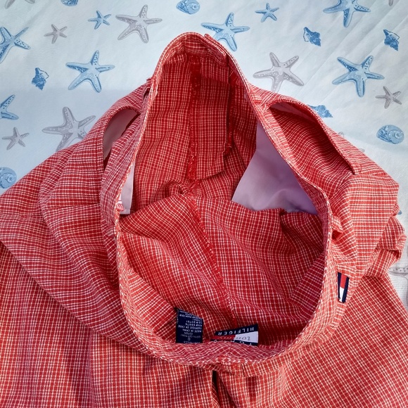 UNIQUE TOMMY H!  Red White Plaid Cotton Chinos! - Picture 7 of 7