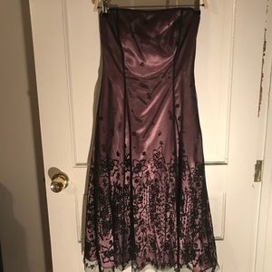 Tea Length Plum/Black Dress