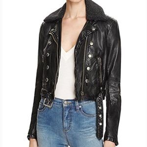 Free People Black Leather Jacket